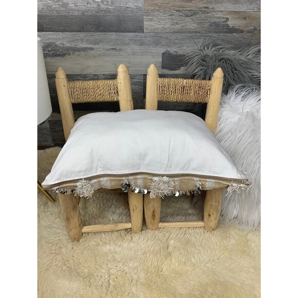 Vintage Handira Pillow Cover Moroccan Berber Wedding Blanket Cushion 03YS0049 - Picture 5 of 9